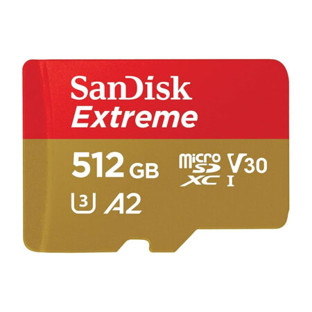 SanDisk MicroSDXC Extreme 512GB 190/130 mb/s - A2 - V30 - SDA - Rescue Pro DL 1Y Micro SD-kaart Goud | SanDisk