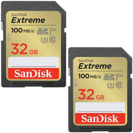 SanDisk SDHC Extreme 32GB 100/60 mb/s - V30 - Rescue Pro DL 1Y twin pack Micro SD-kaart Zwart | SanDisk