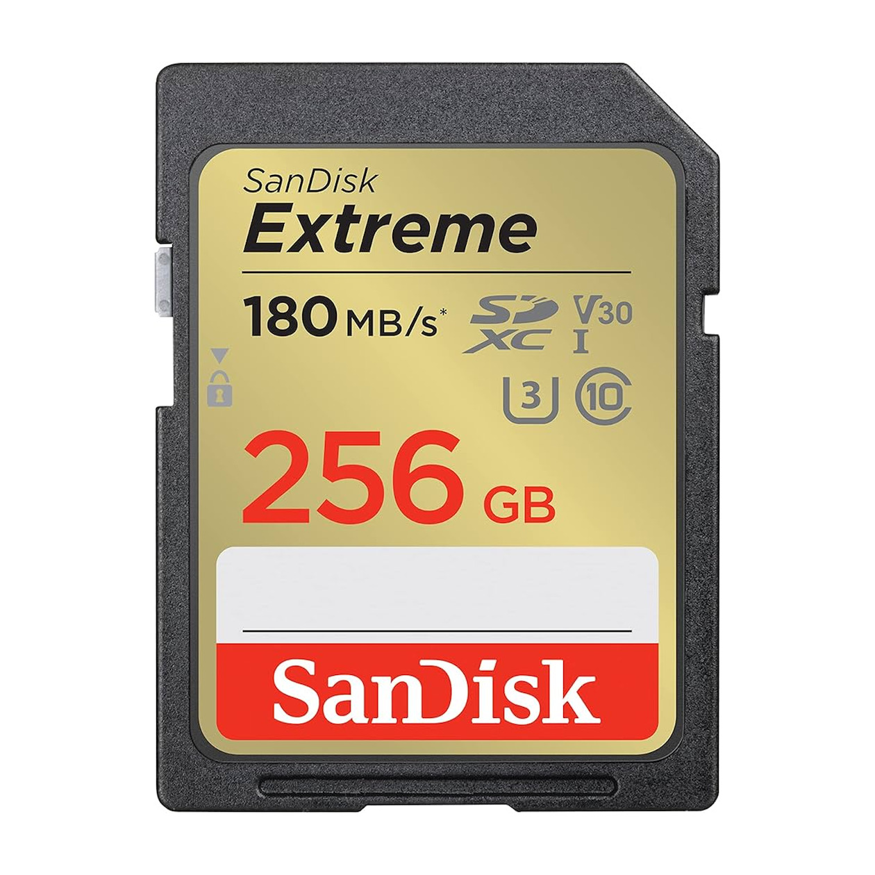 SanDisk SDXC Extreme 256GB 180/130 mb/s - V30 - Rescue Pro DL 1Y SD-Kaart Zwart | SanDisk