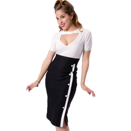 Sarina Button Slit Skirt