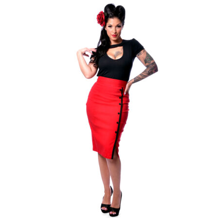 Sarina Button Slit Skirt