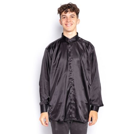 Satin Blouse Black-L | Fiftiesstore