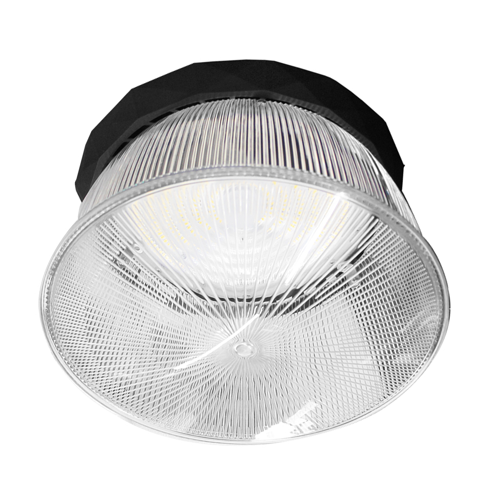 Saturn LED High Bay met 100° reflector en afdekking - Dimbaar - 90 Watt 17.100 lumen (190lm/W) - 5700K daglicht wit - IP65 waterdicht - Bridgelux LED's | HOFTRONIC