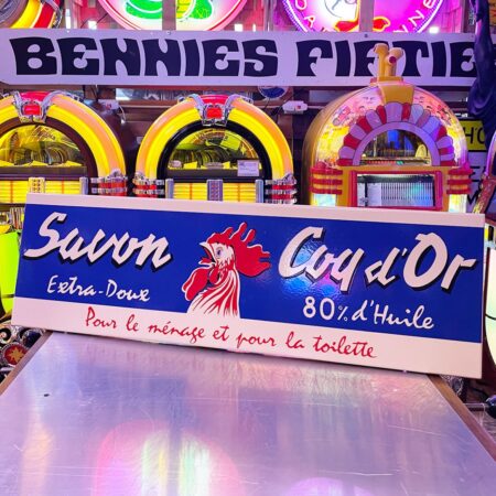 Savon Coq D'Or Emaille Reclamebord 100 x 31 cm | The Dutch Pickers