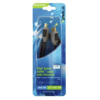 Scanpart High Speed HDMI kabel met Ethernet 1.0m HDMI kabel Zwart | Scanpart