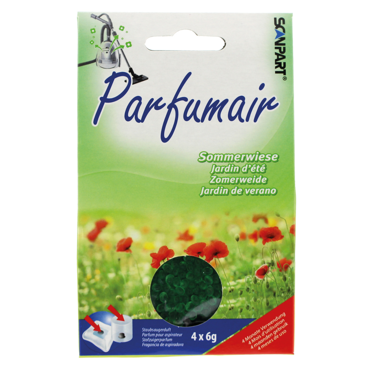 Scanpart Parfumair geurparels zomerweide 4x6g Stofzuiger accessoire Groen | Scanpart