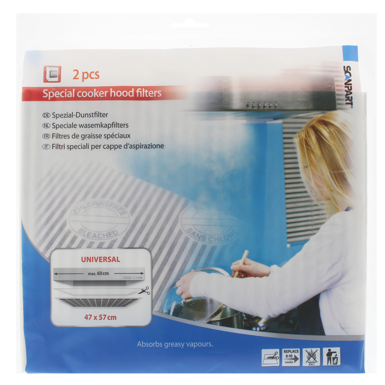 Scanpart afzuigkapfilter set 47x57cm plat Afzuigkap accessoire | Scanpart