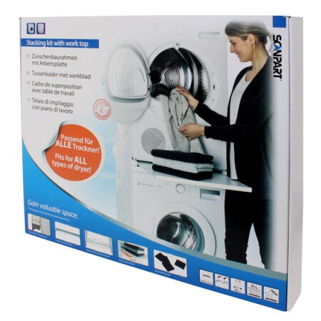 Scanpart tussenkader voor wasmachine en droger met werkblad extra sterk Droger accessoire | Scanpart