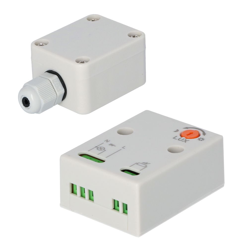 Schemerschakelaar - 3-100 Lux - Instelbaar - IP65 waterdicht voor binnen en buiten - Daglichtsensor | HOFTRONIC