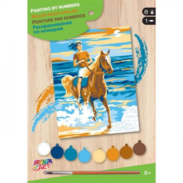 Schilderen Op Nummer Paardrijdster | Sequin Art