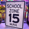 School Zone 15 M.P.H. - Origineel Amerikaans Straatbord | The Dutch Pickers