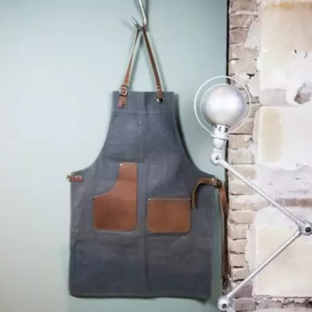 Schort van canvas met leer | MegaGadgets.nl