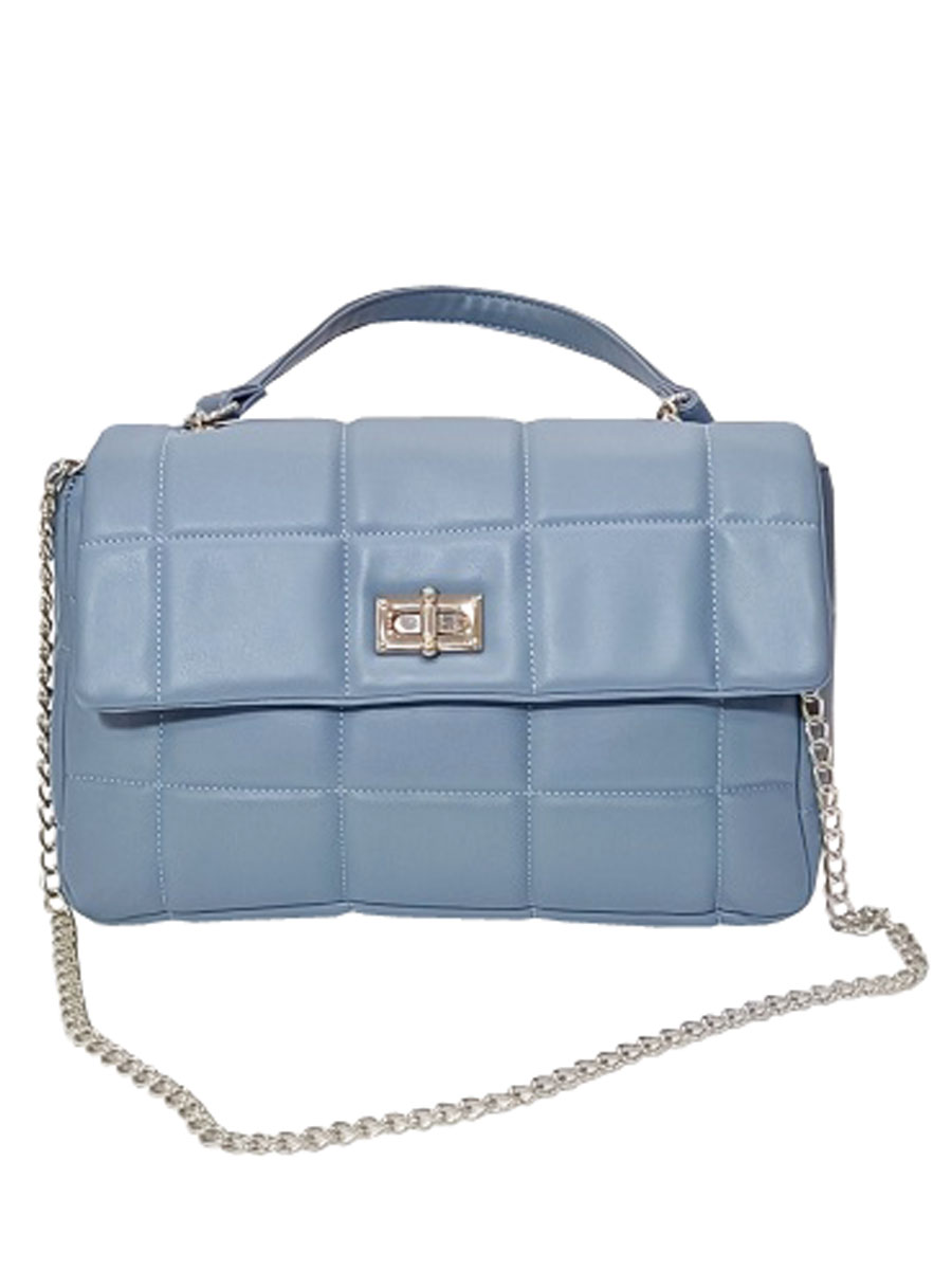 Schoudertas Doorgestikt Blauw | Fashionize