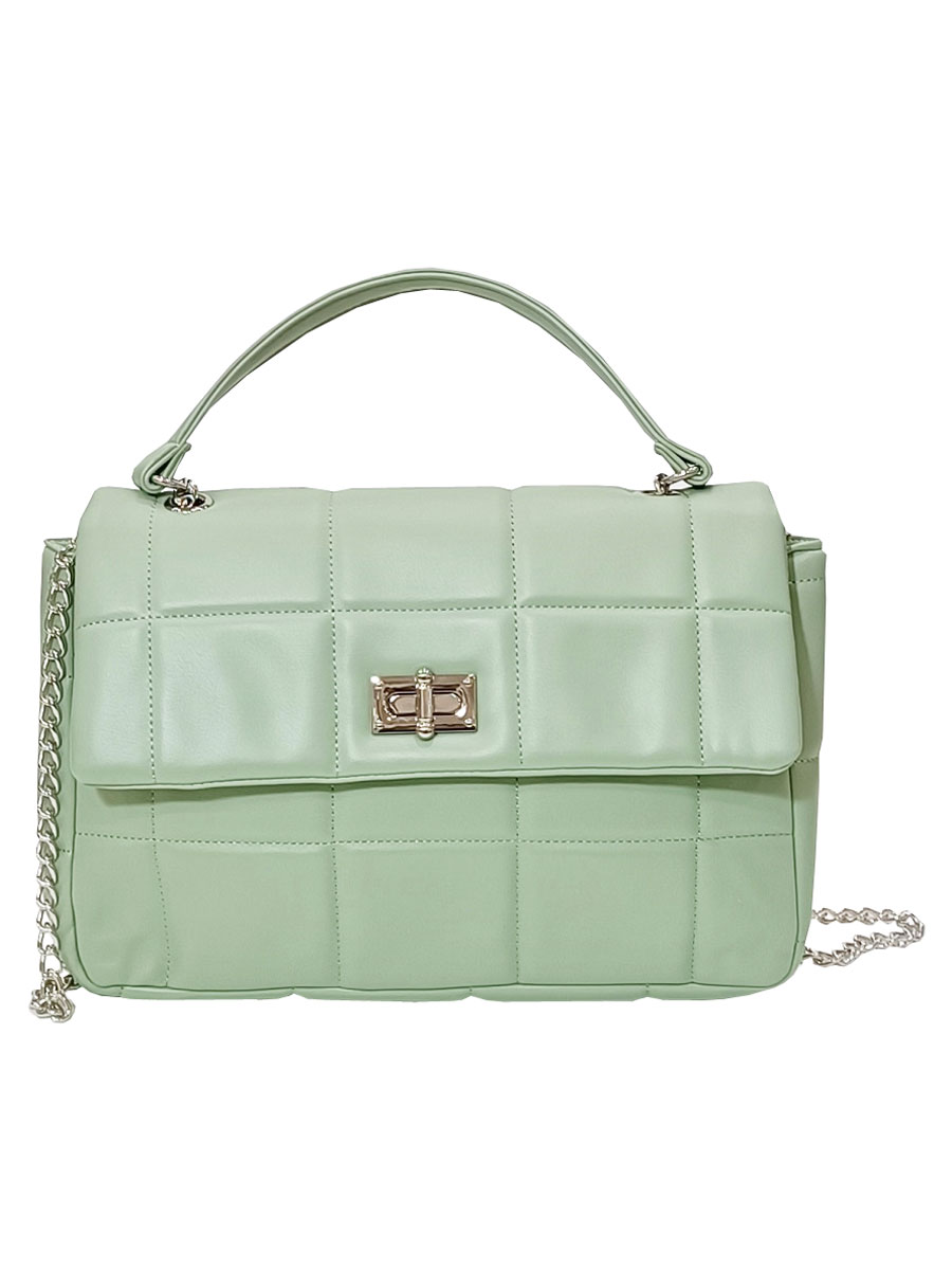 Schoudertas Doorgestikt Groen | Fashionize