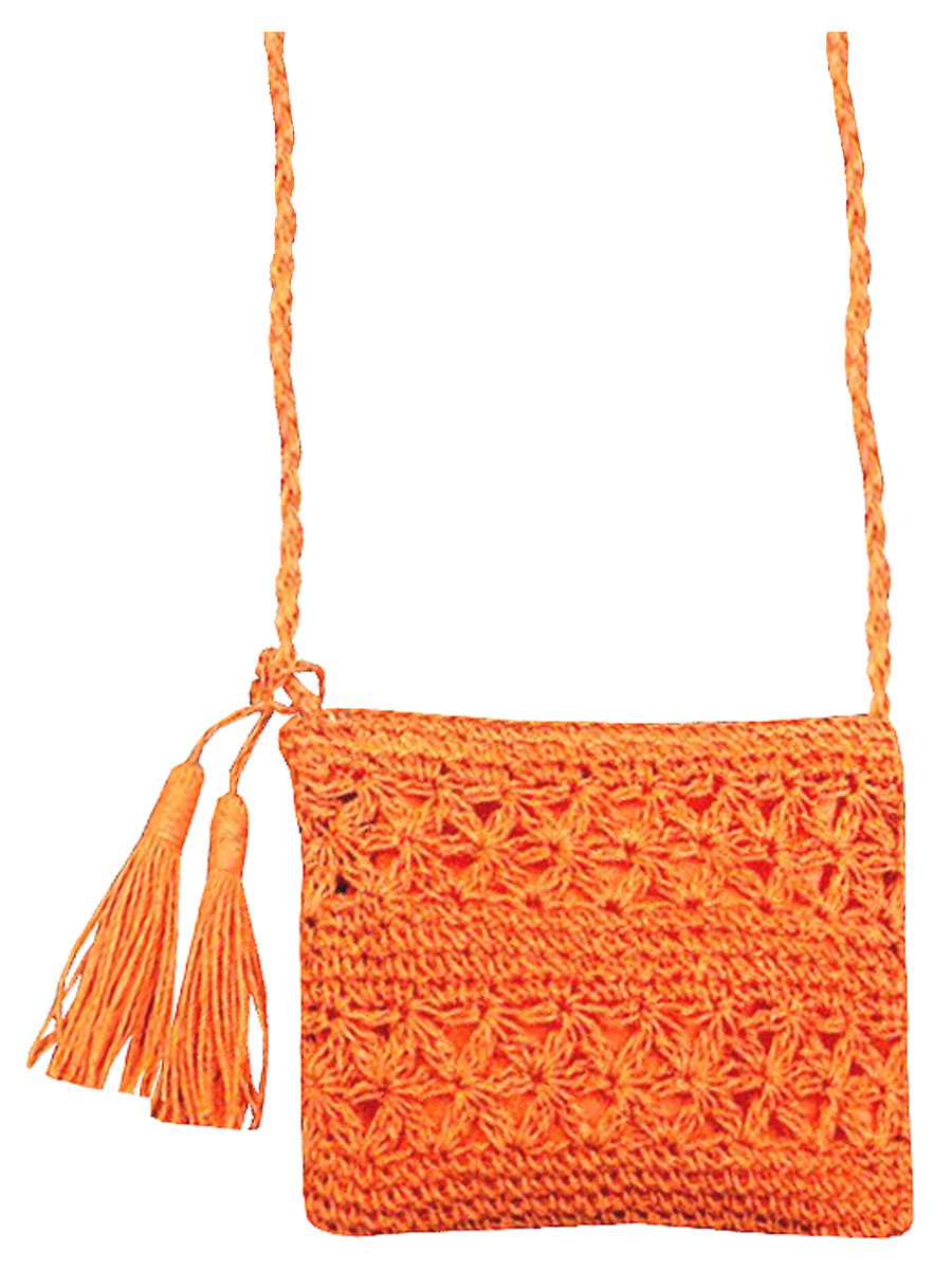 Schoudertas Gehaakt Oranje | Fashionize