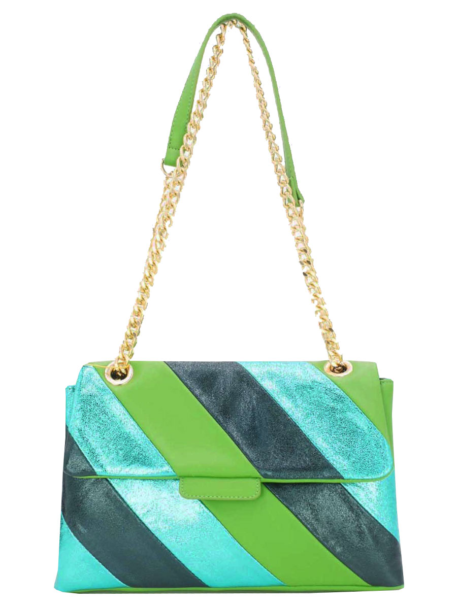 Schoudertas Metallic Groen | Fashionize