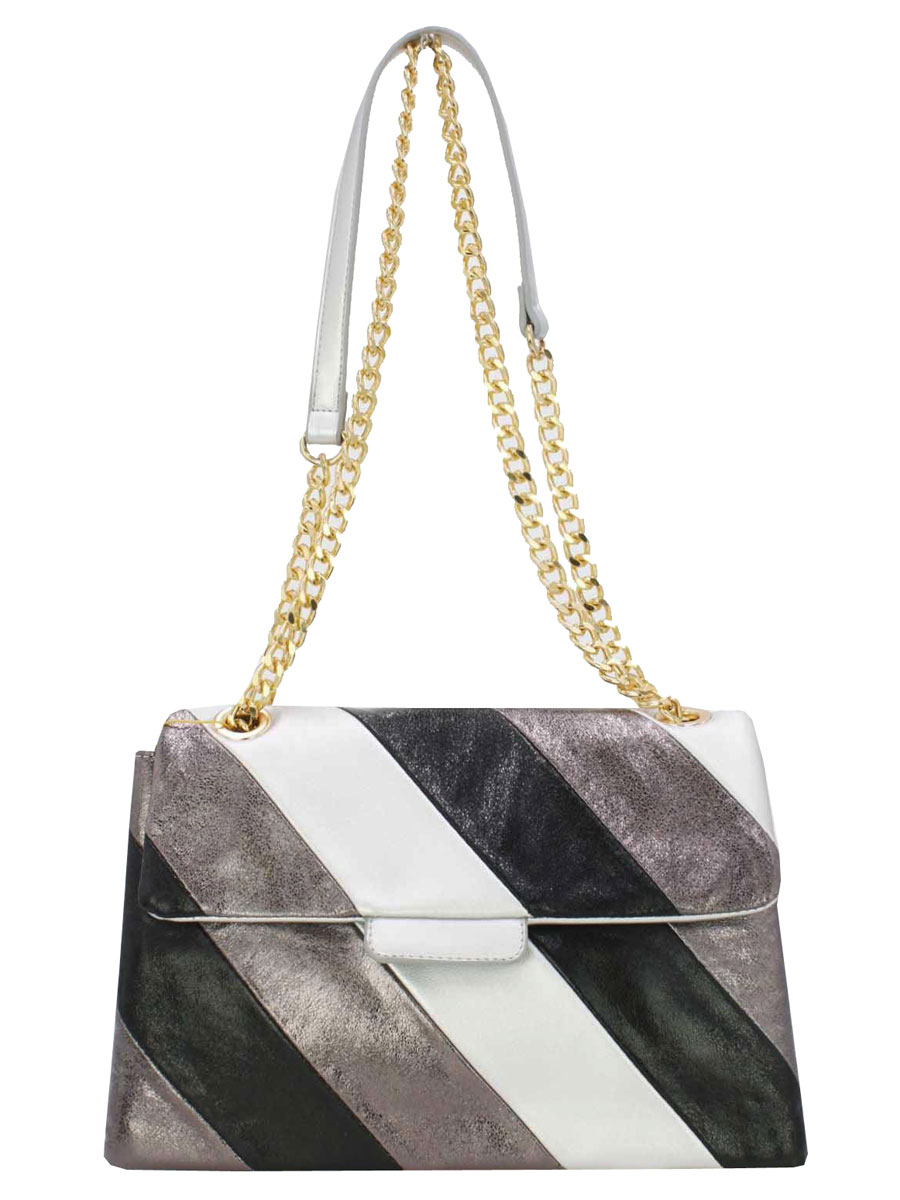 Schoudertas Metallic Zilver | Fashionize