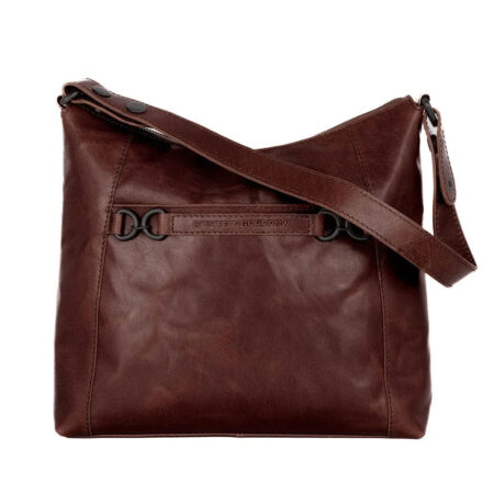 Schoudertas leer Delphie Dk Bruin | Spikes & Sparrow