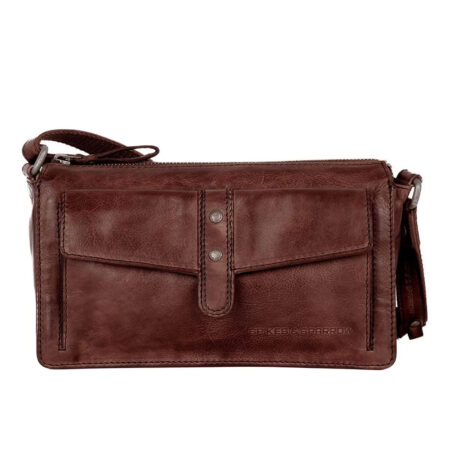 Schoudertas leer Maida Dk Bruin | Spikes & Sparrow