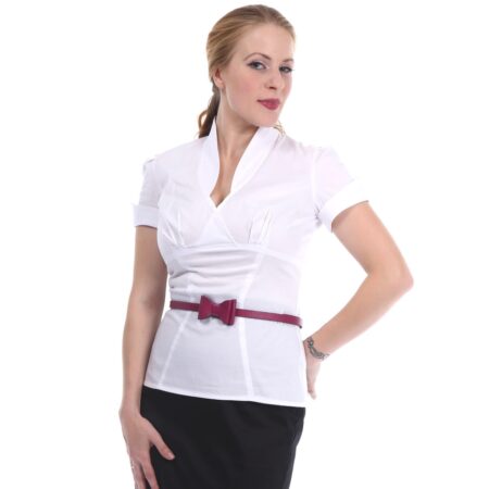 Sean Blouse White-XXXXL | 20% korting | Pinup Couture