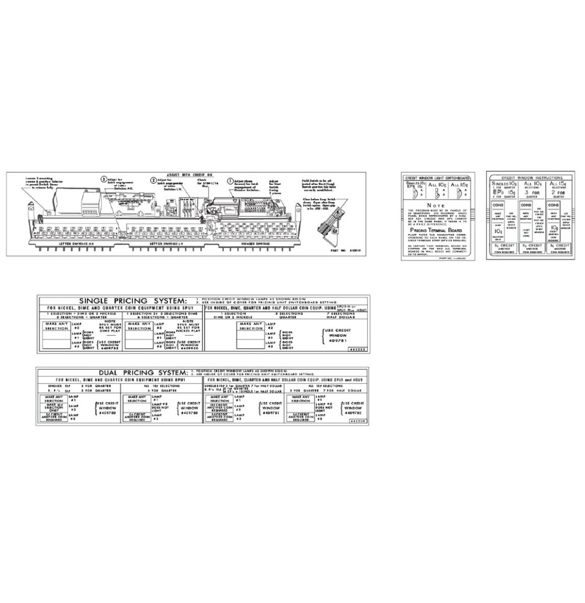 Seeburg V200 - VL200 - KD200 Electric Selector Paper Decals | Seeburg