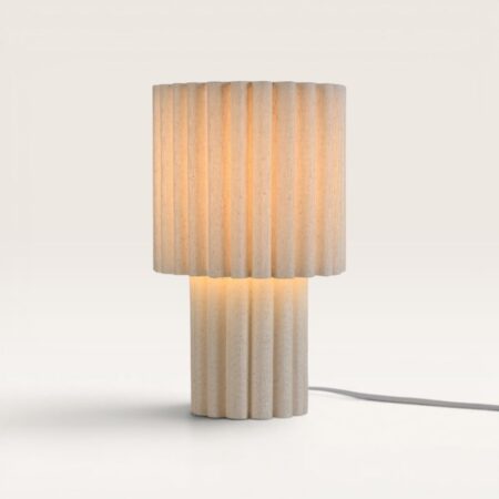 Selyra - Linnen Tafellamp Beige 30 cm - Nachtkast lampje - Scandinavisch design - E27 fitting - Met aan/uit-schakelaar | LUSENZ