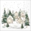 Servetten Snowy houses 33x33cm papier | Ambiente
