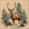 ServettenWinter stag 33x33cm Recycled | Ambiente