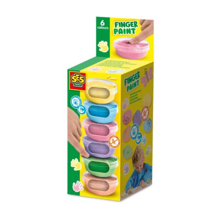 Ses Vingerverf pastel 6 kleuren x 45 mL | Ses