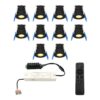 Set van 10 12V 3W - Mini LED Inbouwspot - Zwart - Dimbaar - Verzonken - Verandaverlichting - IP65 voor buiten - 2700K - Warm wit | HOFTRONIC
