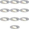 Set van 10 Chandler LED inbouwspots - 5W 400lm - GU10 - 2700K warm wit - Dimbaar - Rond - Kantelbaar - Voor binnen - RVS | HOFTRONIC