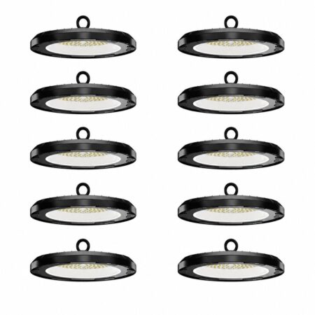 Set van 10 - Eris LED High Bay UFO - 100 Watt - 14.000 lumen (140lm/W) - 4000K neutraal wit - IP65 waterdicht - IK08 - Flikkervrij | HOFTRONIC