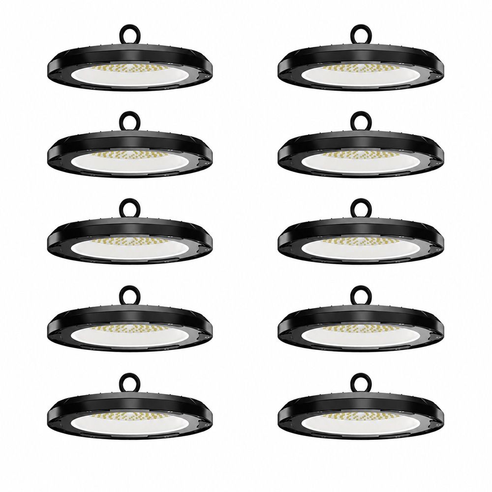 Set van 10 - Eris LED High Bay UFO - 100 Watt - 14.000 lumen (140lm/W) - 4000K neutraal wit - IP65 waterdicht - IK08 - Flikkervrij | HOFTRONIC