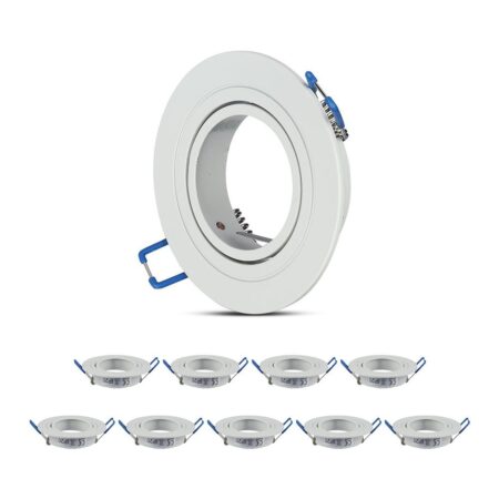 Set van 10 Montana - GU10 armatuur - Inbouwspot - Kantelbaar - Wit - 75mm inbouwmaat | V-TAC