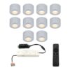 Set van 10 Navarra Mini LED Opbouwspots met Trafo - 12 Volt 3 Watt 200 lumen - Dimbaar - Plat 21