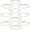 Set van 10 Venezia LED inbouwspots - 6 Watt 650 lumen - 2700K warm wit - Dimbaar - Rond - IP65 waterdicht - Wit - Voor binnen