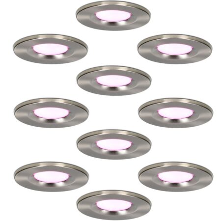 Set van 10 Venezia smart inbouwspots - IP65 waterdicht - 6 Watt 450 lumen - Wifi + Bluetooth - RGBWW - Google Home