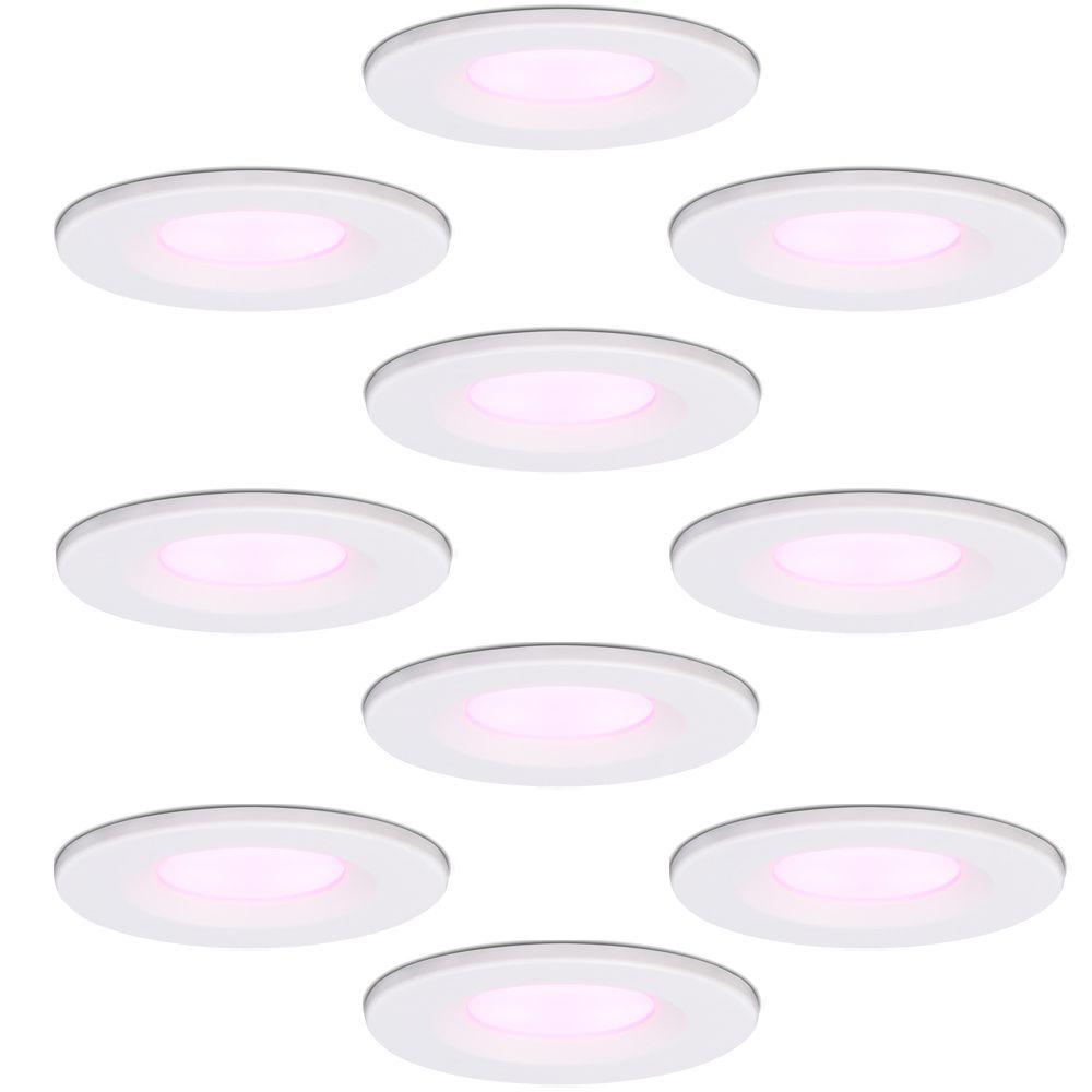 Set van 10 Venezia smart inbouwspots - IP65 waterdicht - 6 Watt 450 lumen - Wifi + Bluetooth - RGBWW - Google Home