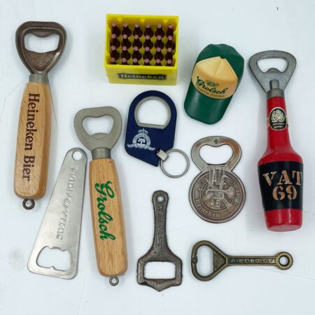 Set van 10 Vintage Flessenopeners met Biermerken - Heineken