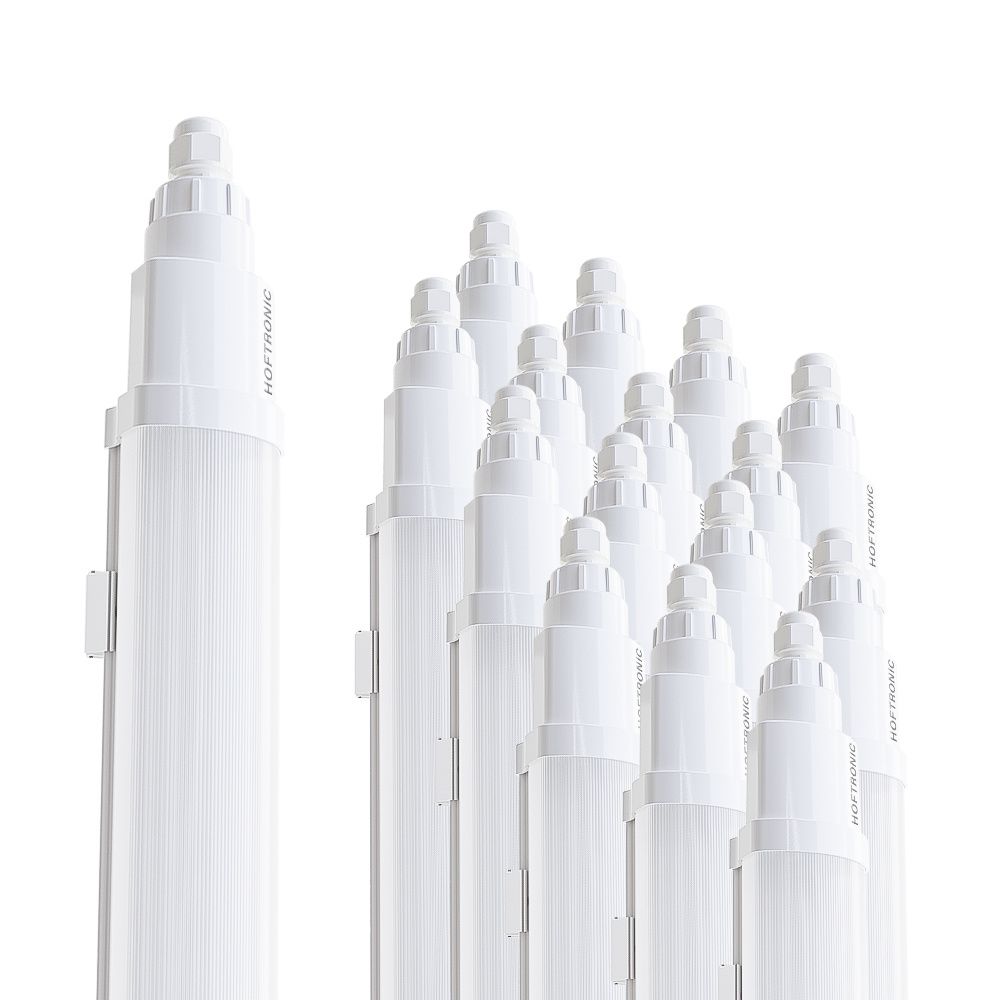 Set van 16 Q-Series LED TL Armaturen 60cm - 18 Watt 2160 Lumen vervangt 72 Watt - 120lm/W - 6500K daglicht wit licht - Gereedschapsloos Koppelbaar - IK08 - IP65 Waterdicht - Tri-proof plafondverlichting | HOFTRONIC