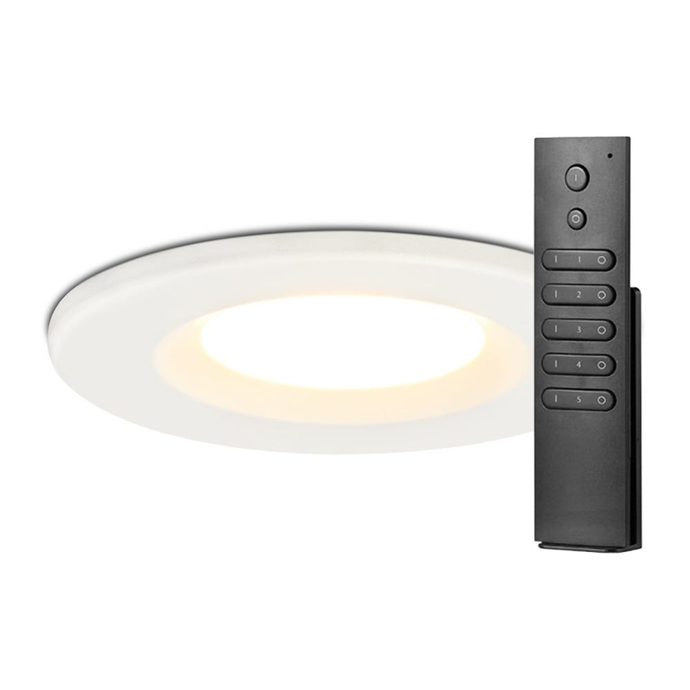 Set van 16 stuks dimbare LED inbouwspots wit Venezia 6 Watt 2700K IP65 incl. afstandsbediening | HOFTRONIC
