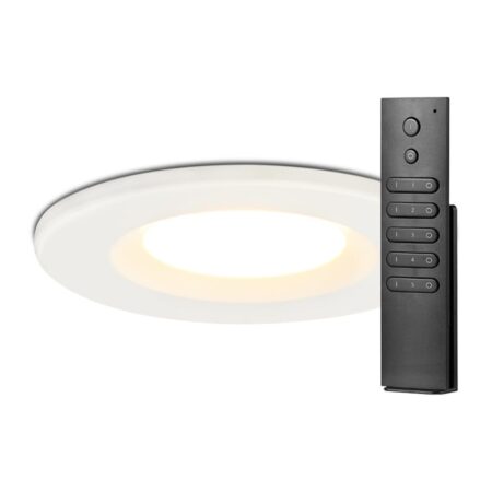 Set van 18 stuks dimbare LED inbouwspots wit Venezia 6 Watt 2700K IP65 incl. afstandsbediening | HOFTRONIC