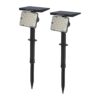 Set van 2 Eagle solar Prikspots - Incl. Schemerschakelaar - PIR - CCT 3000K en 4000K - 4 lichtstanden - 200lm - 6-12 uur brandtijd - Kantelbaar - IP65 waterdicht - Tuinspot | HOFTRONIC