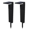 Set van 2 Maine Solar padverlichting prikspot - Geschikt voor buiten IP65 - Sfeervol 3000K warm wit licht - 2 lichtstanden - Zwart - 2 jaar garantie - Sokkellamp | HOFTRONIC