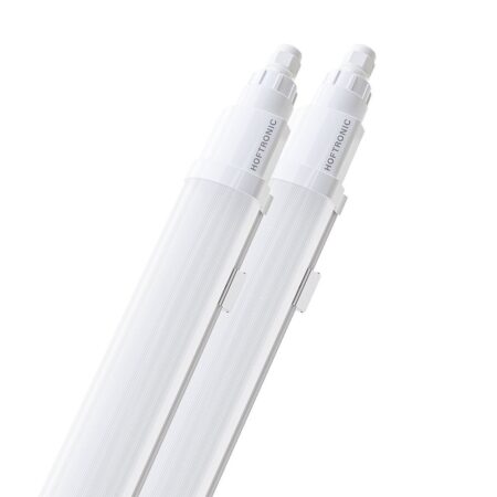 Set van 2 Q-Series LED TL Armaturen 150cm - 48 Watt 5760 Lumen vervangt 192 Watt - 120lm/W - 6500K daglicht wit licht - Gereedschapsloos Koppelbaar - IK08 - IP65 Waterdicht - Tri-proof plafondverlichting | HOFTRONIC