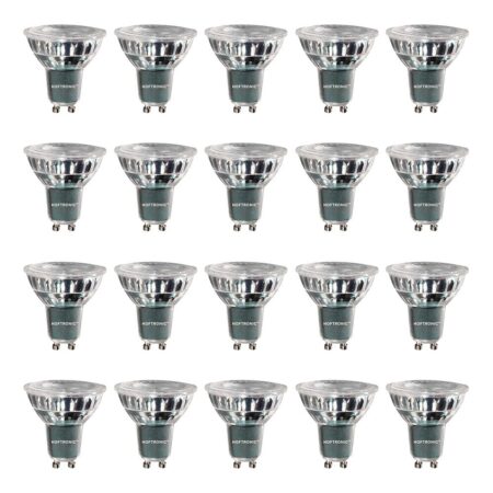 Set van 20 GU10 LED spots 4 Watt Dimbaar 2700K warm wit (vervangt 50W) | HOFTRONIC