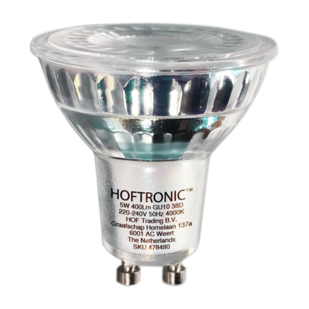 Set van 25 LED GU10 Spots - Dimbaar - 4 Watt 345 Lumen - 4000K neutraal wit - Glas - Vervangt 50 Watt - GU10 fitting - LED Reflector - Universele fitting | HOFTRONIC