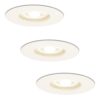 Set van 3 Bari LED Inbouwspots - 4 Watt 345 Lumen - 4000K neutraal wit - GU10 - Dimbaar - Rond - IP64 Waterdicht - Wit - Voor binnen