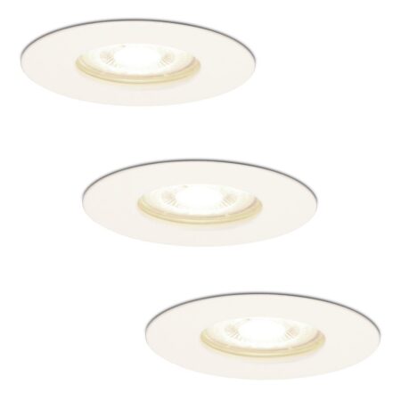 Set van 3 Bari LED Inbouwspots - 4 Watt 345 Lumen - 4000K neutraal wit - GU10 - Dimbaar - Rond - IP64 Waterdicht - Wit - Voor binnen