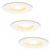 Set van 3 Bari LED Inbouwspots - 4 Watt 345 lumen - 2700K Warm Wit - GU10 - Dimbaar - Rond - IP65 Waterdicht - Wit - Voor binnen